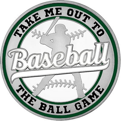 White "Baseball" with Dark Green Outer Circular Borders